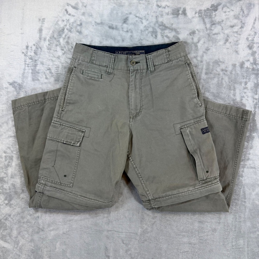 APCO Convertible Cargo Pants Men's Size 30W Olive Green Cotton Utility